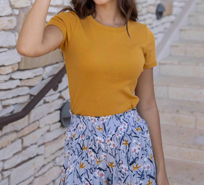 Grace and Lace Baby Tee Yellow Large 2