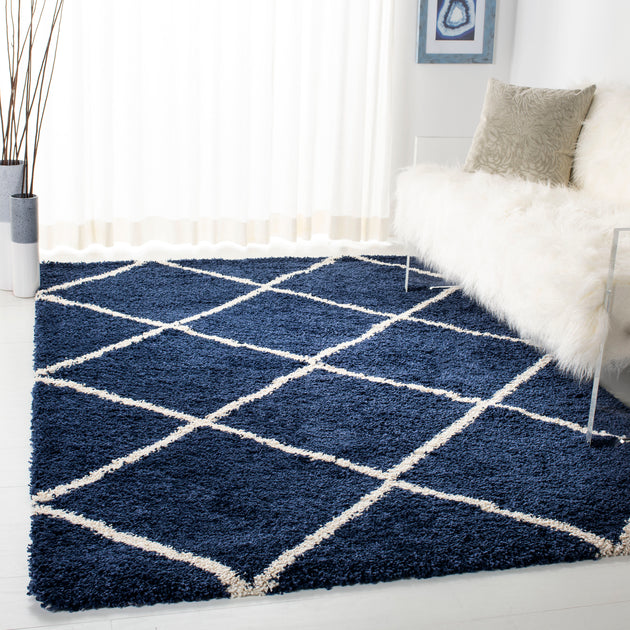Safavieh Hudson Shag Area Rug Navy/Ivory 2