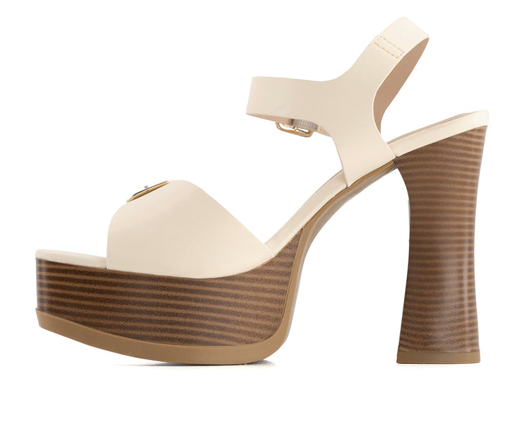 Andrea Women's Heeled Platform Sandal White US 6 4