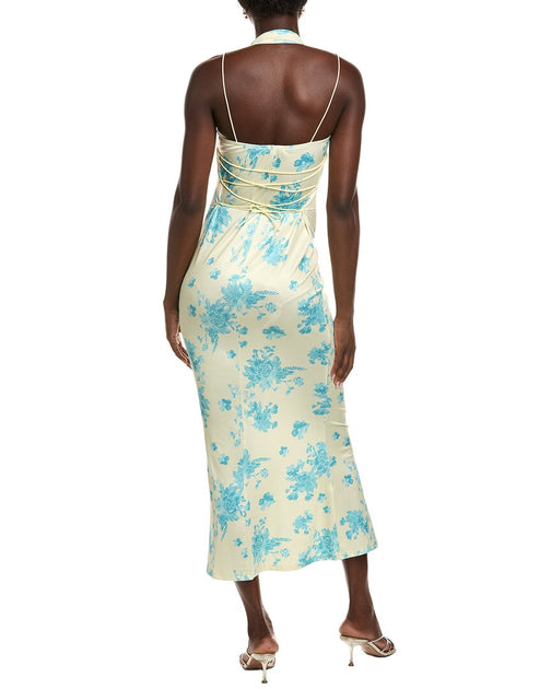Ipponelli Halter Midi Dress Blue Medium 3