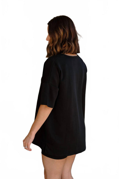 Charlotte Avery Everly Tee & Short Set Black Small 4