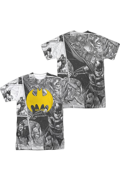 Gildan Batman Collage Short Sleeve Crew T-Shirt Grey Medium 2