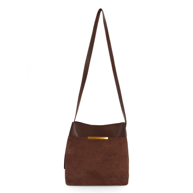 Like Dreams Midnight Quilted Suede Mini Tragetasche Braun 2