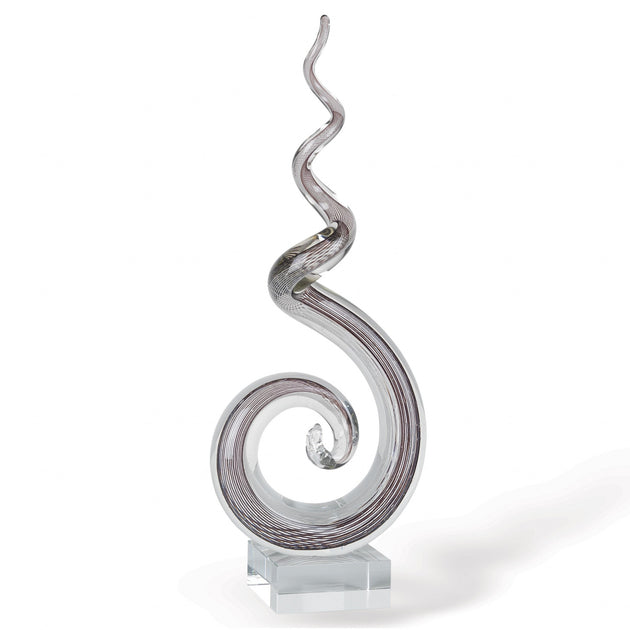 Hivvago Abstract Tabletop Sculpture Clear/Brown 20in 2