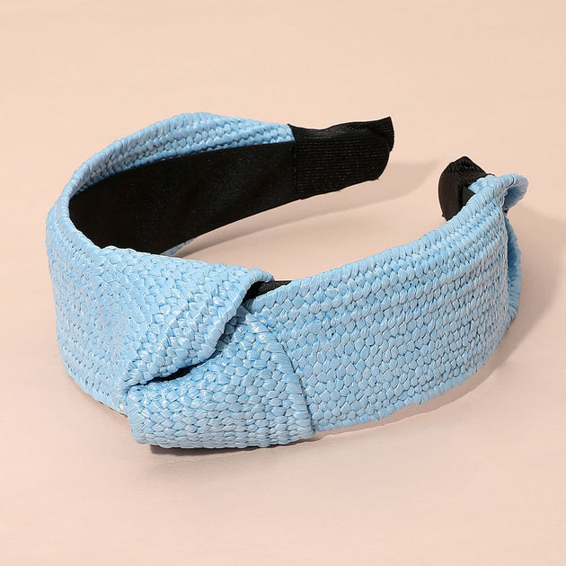 FASHNZFAB Straw Knot Headband Pink 4