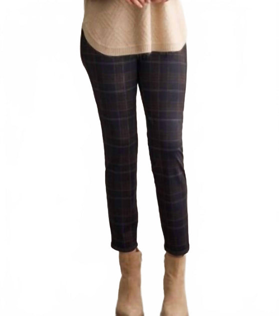 TRIBAL Reversible Plaid Ponte Pant Grau XLarge 3