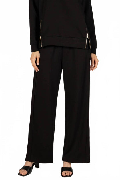 Before You Wide Leg Pintuck Pants Black Small 3
