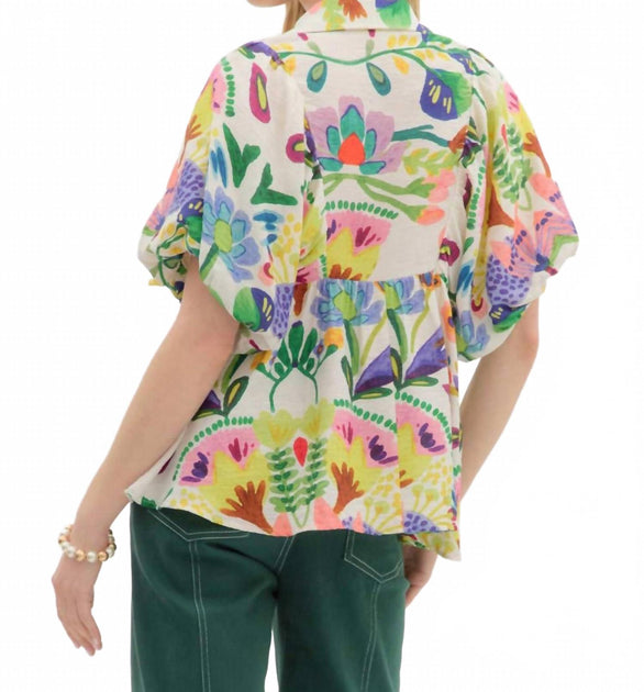 Entro Smocked Top Multi Medium 3