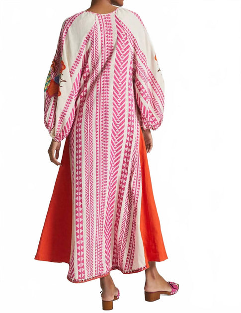 FARM RIO Jacquard Embroidered Maxi Dress In Pink | ShopSimon