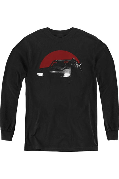 Gildan The Batman Red Moon And Batmobile Jugend Langarm Sweatshirt Schwarz Small 2