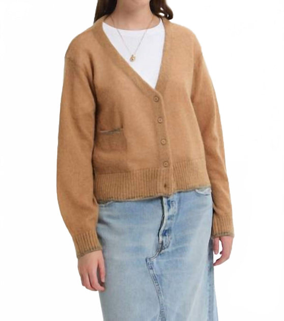 C.T.plage Button Front Cardigan Brown Medium 2
