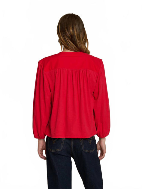 Nation LTD Twyla Long Sleeve Top Red Small 4