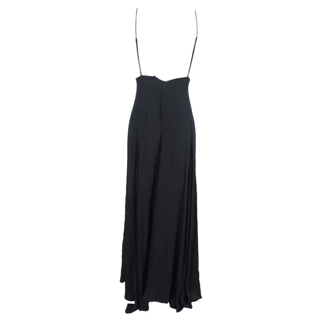 Reformation Halter Neck Backless Maxi Dress In Black Viscose | ShopSimon
