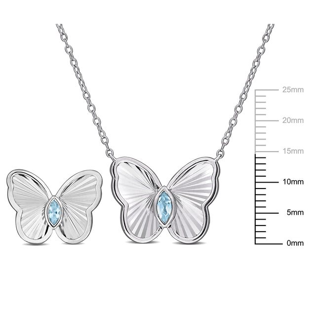 Mimi & Max Butterfly Jewelry Set Sterling Silver Blue 4