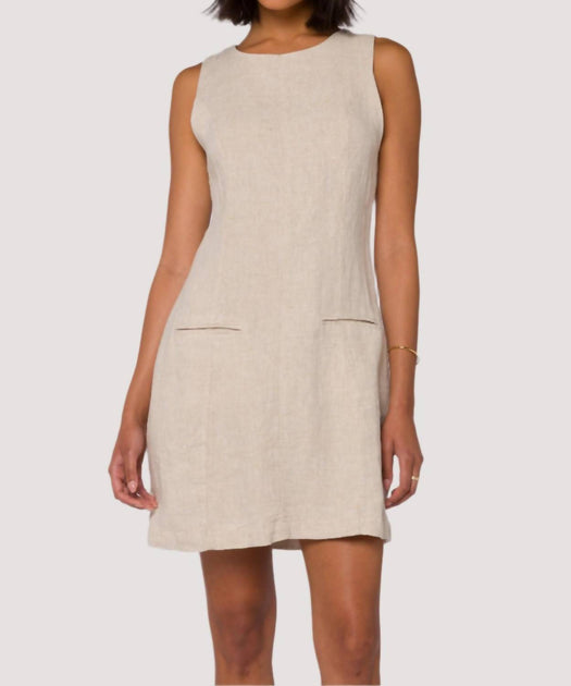 Robe Chemisier Velvelt Heart Matilda en Lin Beige Grand 2