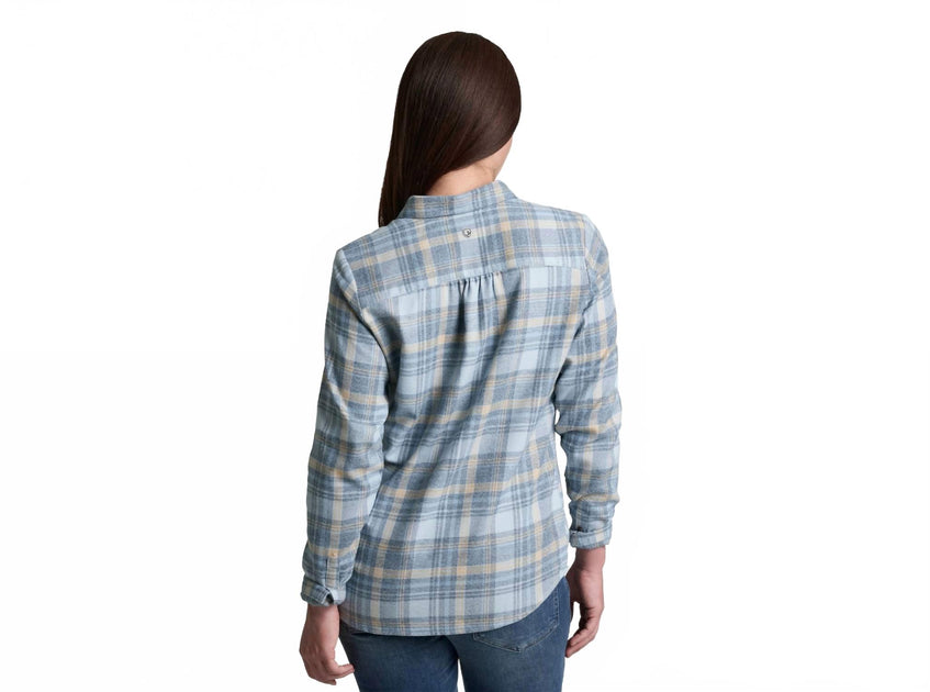 KUHL Whisper Flannel Button Down Shirt Grey Small 3