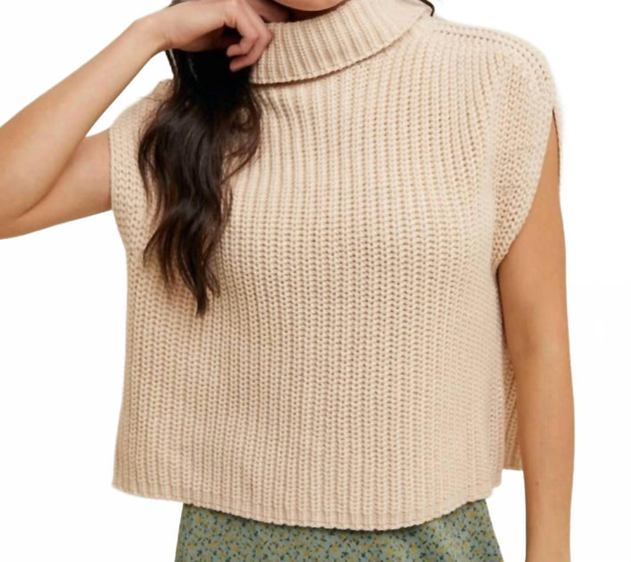 WISHLIST Rollkragen-Pullover Oberteil Beige Klein 2
