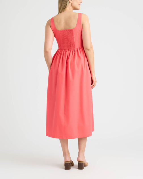 Ellen Tracy Poplin Bustier Dress Blue Medium 3