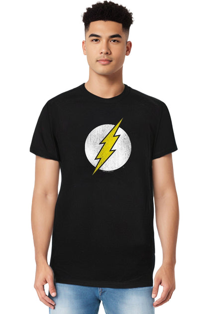 Gildan DC Comics Flash Neon Distress Logo T-Shirt Black Medium 4