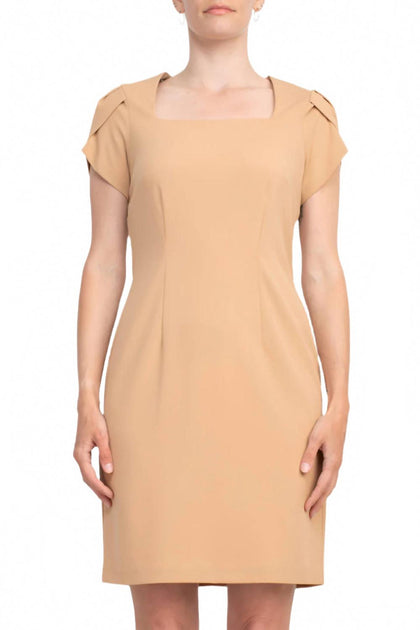 Connected Apparel Women's Sheath Dress Brown US 6 2