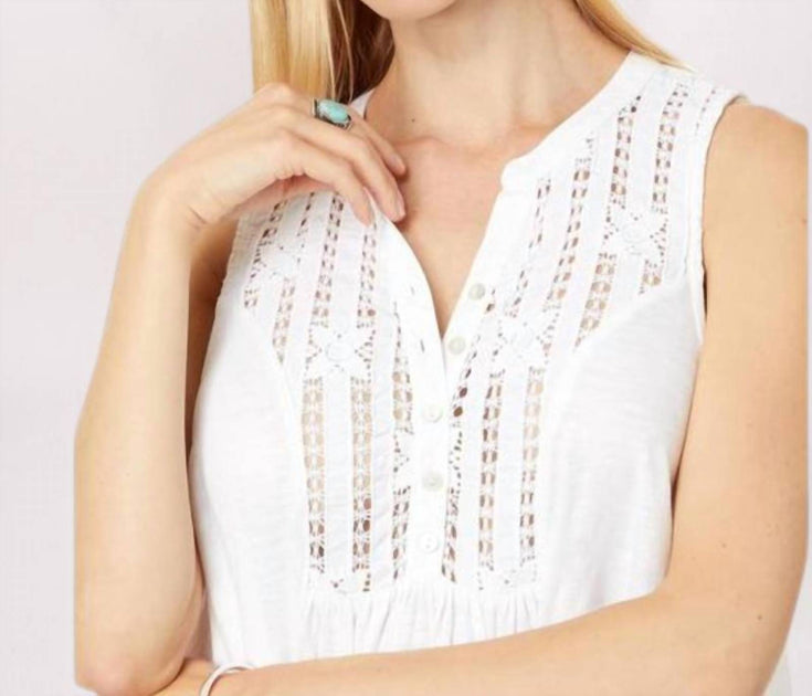 Free People Lace Yoke Henley Oberteil 4