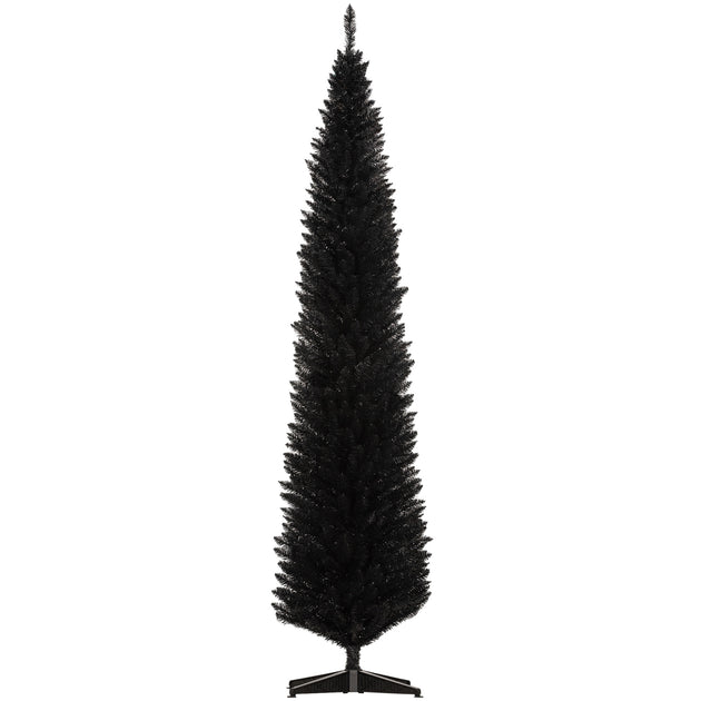 BreeBe 8FT Unlit Pencil Artificial Christmas Tree Green 2