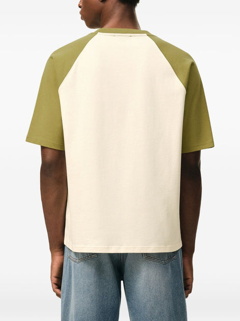 Ami Paris Knitted Patch Raglan T-Shirt Cream Large 4