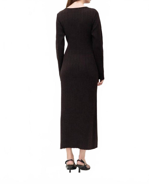 MOD REF Terra Rippstrick Maxikleid mit Langarm 4
