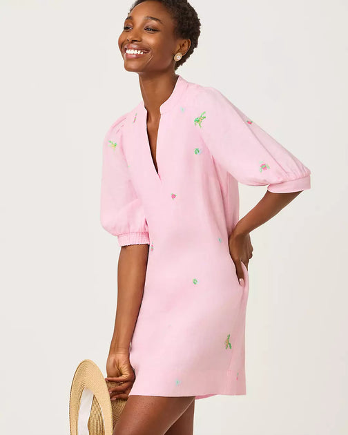 Lilly Pulitzer Mialeigh Linen Dress Multi US 8 4