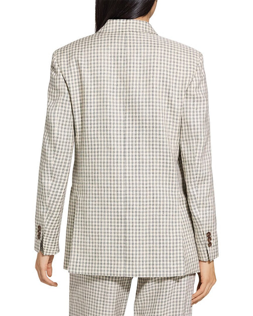 Theory Over Linen-Blend Blazer Beige US 4 3