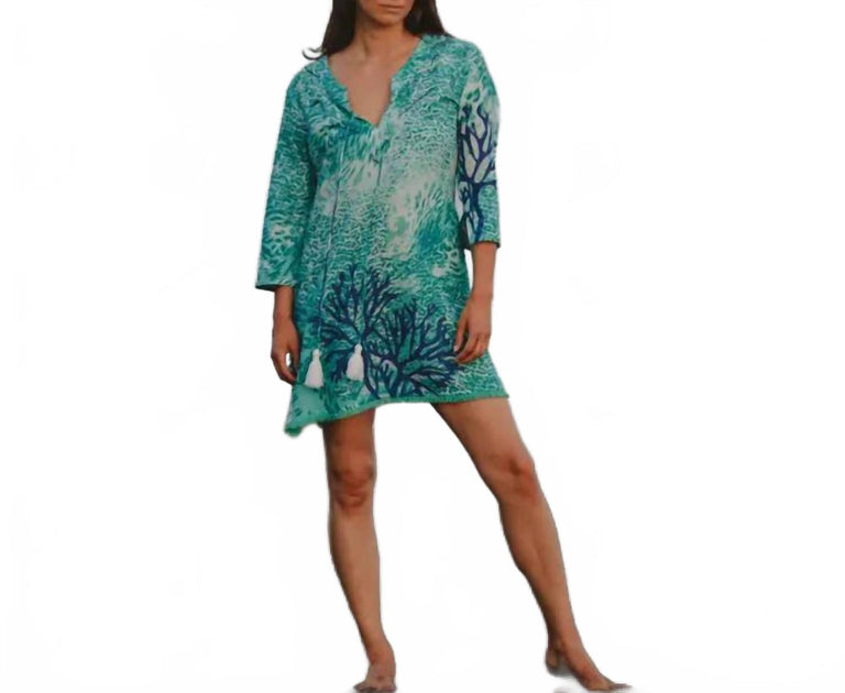KikiSol Fringe Dress Blue Medium 2