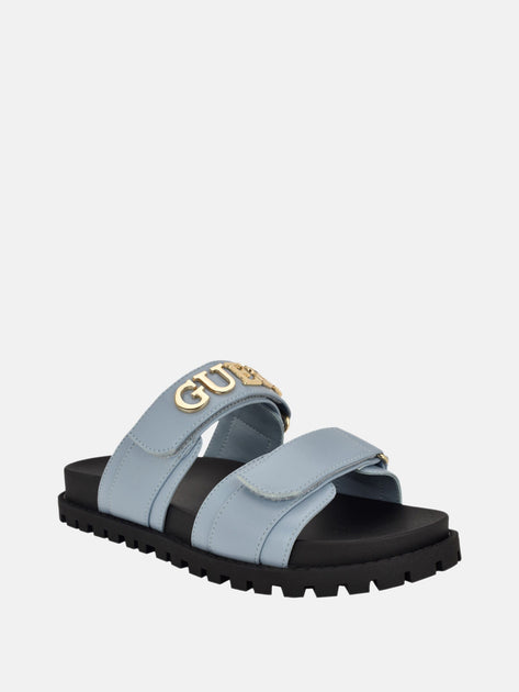 Guess Stetsen Metal Slide Sandal White US 10 2
