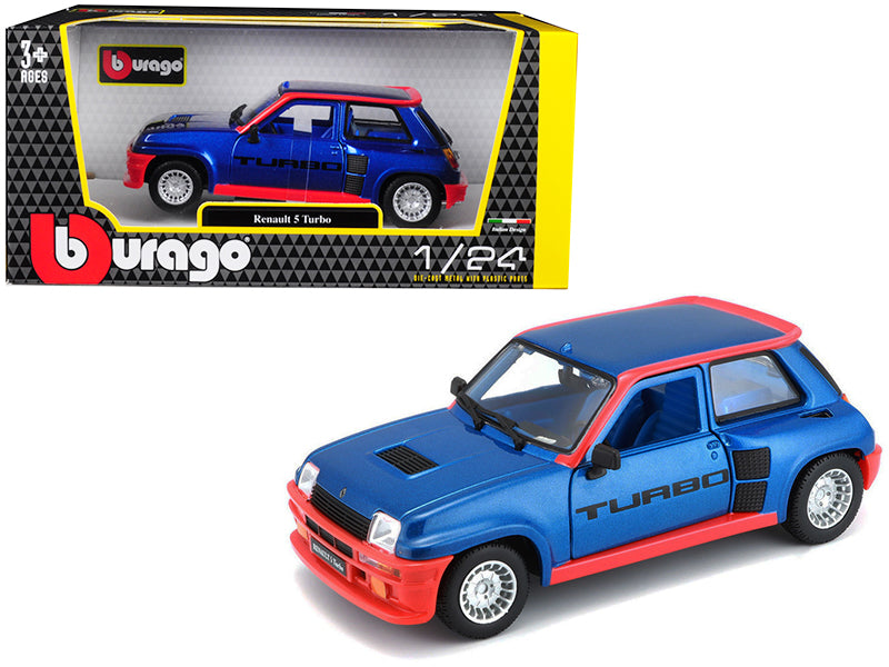 Bburago Renault 5 Turbo Diecast Model Car Blue 1/24 2
