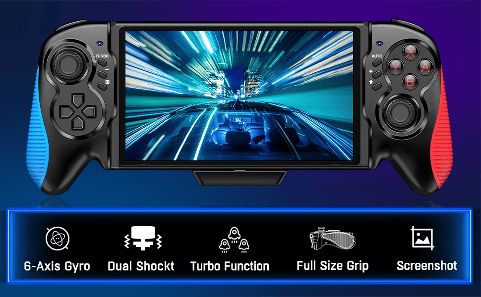 VIZIFONE Handheld Controller Griff Gamepad mit Dual-Vibration Schwarz 4