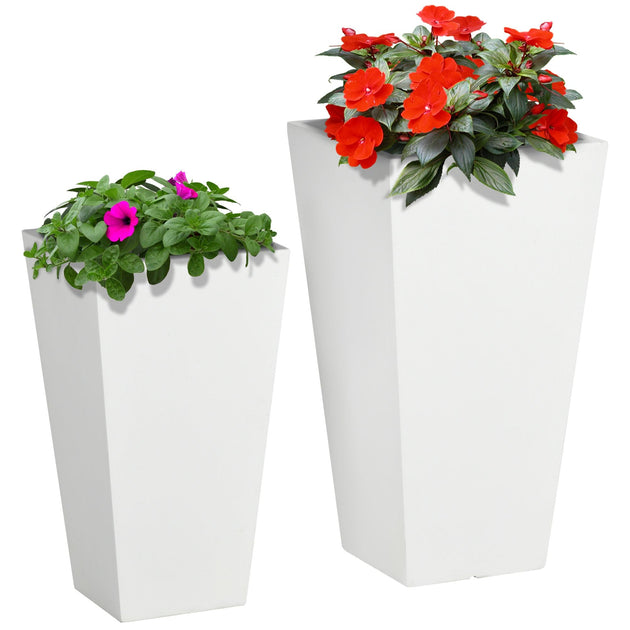 ERUULE Outdoor Planter Set White 2