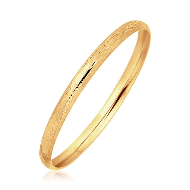 14k Yellow Gold Dome Children's Bangle Gold 2