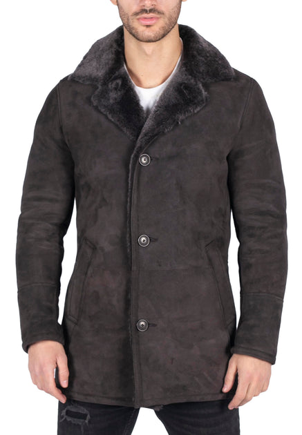 TruClothing Schaffellmantel Grau Small 2