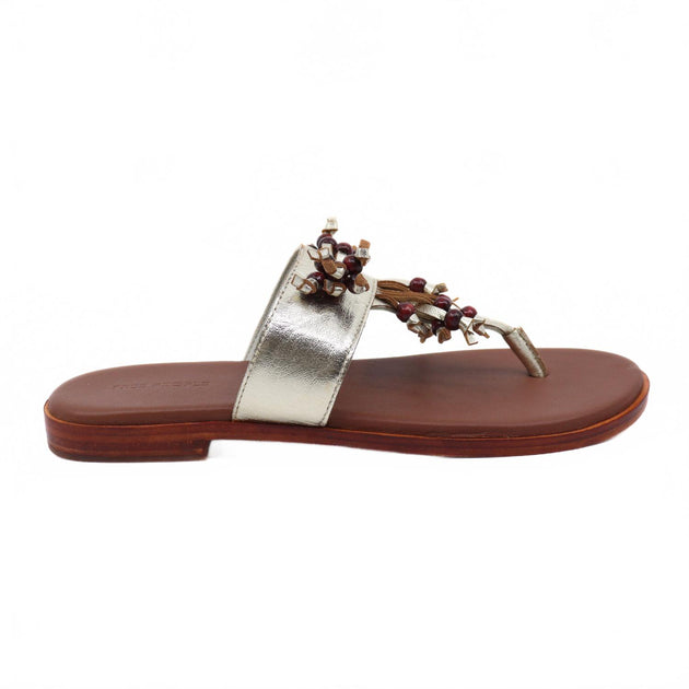 Free People Sadie Fringe Sandal Silver US 10 2