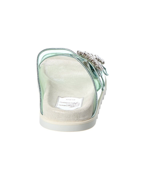 Roger Vivier Viv Strass Buckle Slide Green EU 35 4