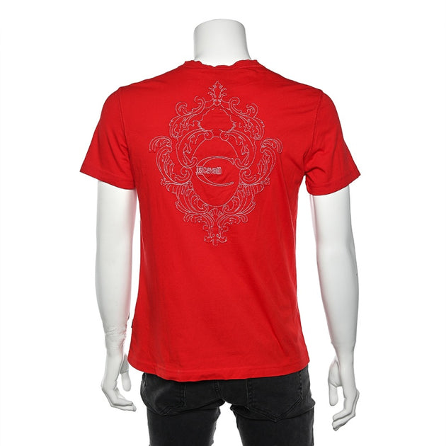 Just Cavalli Cotton Knit T-Shirt Red Large 4