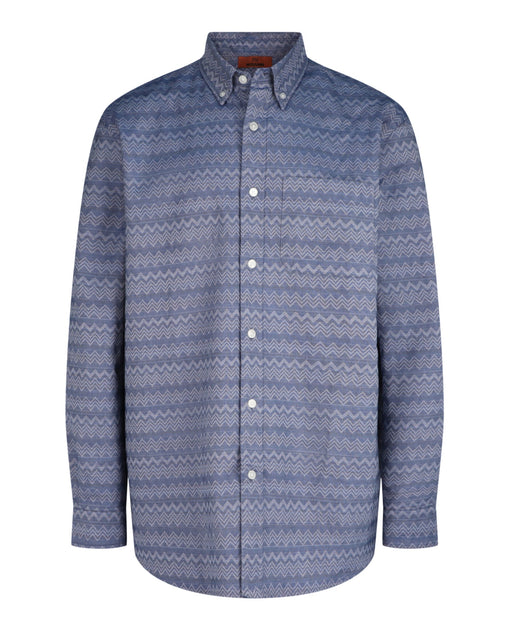 M Missoni Chevron-Pattern Hemd Blau Small 5