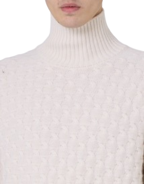 PAOLO PECORA High-Neck Wool Sweater Beige XLarge 3