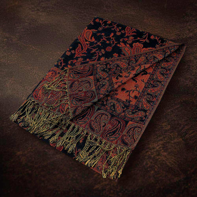 TRUEDAMES Pattern Fringe Pashmina Reversible Scarf Shawl Green 3
