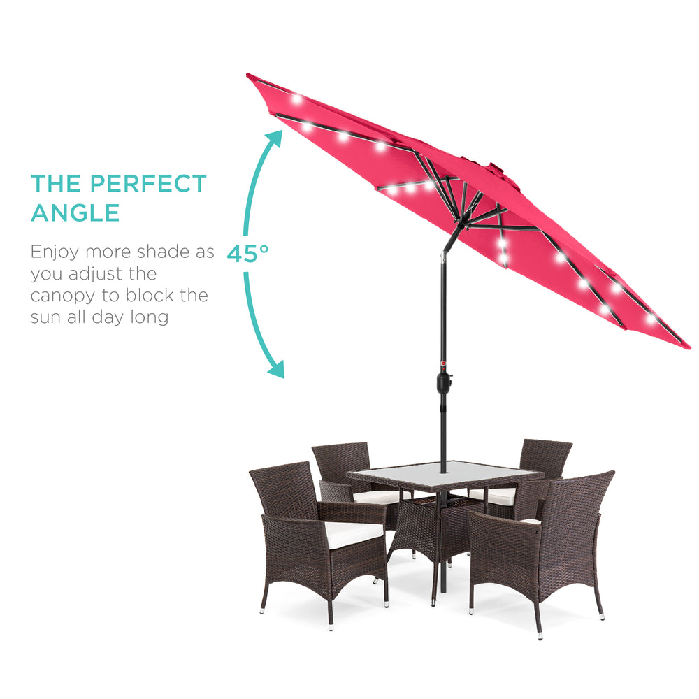 lighted patio umbrella lowes Best Choice Products 10ft Solar Led Lighted Patio Umbrella W/ Tilt Adjustment, Uv-resistant Fabric