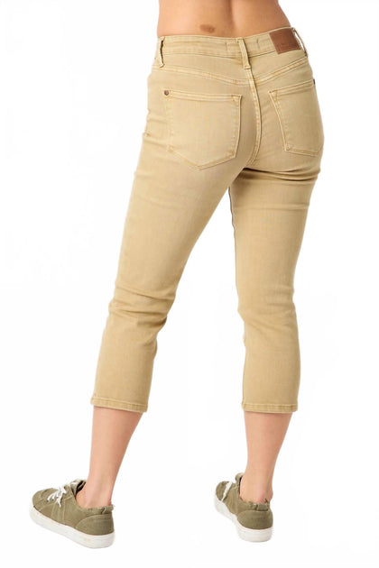 Judy Blue Over The Horizon Capri Jeans Brown 27 4