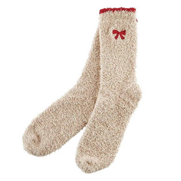 Bella Sleep + Spa Ornament Cozy Socks Beige One Size 2