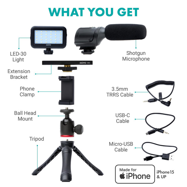 Movo uVlogger Vlogging Kit Black 3
