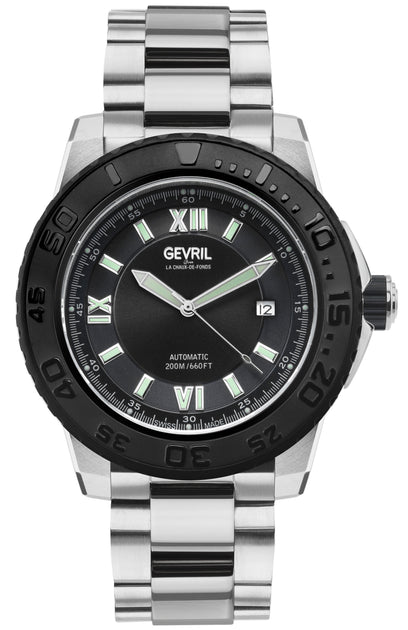 Gevril Seacloud 3124B Automatic Watch Black 45mm 2
