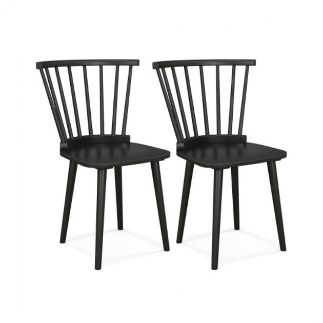 Hivvago Windsor Dining Chair Black Set of 2 4