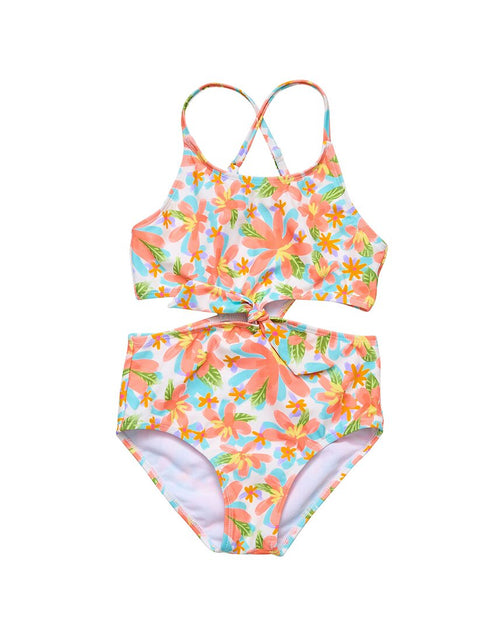 Snapper Rock Hawaiian Luau Cut Out Swimsuit Multicolor US 4 2
